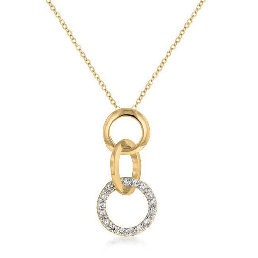 Goldtone Finish Triplet Hooplet Pendant freeshipping - Higher Class Elegance