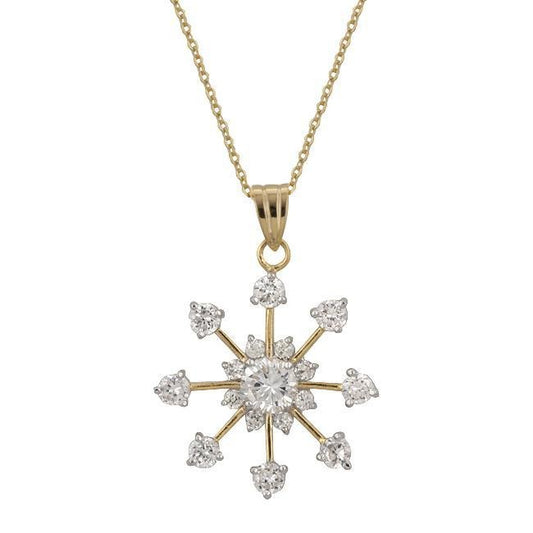 Golden Snowflake Drop Pendant freeshipping - Higher Class Elegance