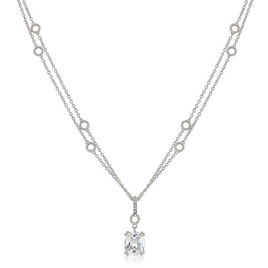 Solitaire Pendant on Double Chain freeshipping - Higher Class Elegance