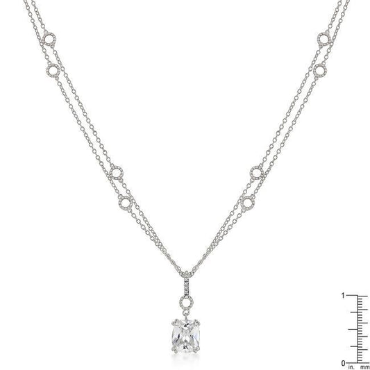 Solitaire Pendant on Double Chain freeshipping - Higher Class Elegance