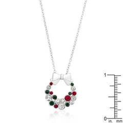 Holiday Wreath Colored Crystal Pendant freeshipping - Higher Class Elegance