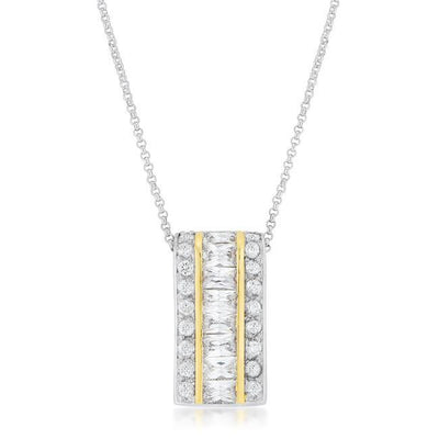 Two-Tone Three Row Hoop Pendant freeshipping - Higher Class Elegance