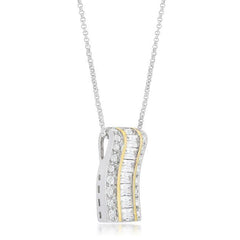 Two-Tone Three Row Hoop Pendant freeshipping - Higher Class Elegance