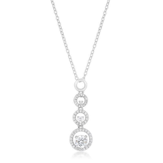 Halo Graduated Cubic Zirconia Pendant freeshipping - Higher Class Elegance