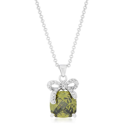 Olivine Pendant with Bow freeshipping - Higher Class Elegance