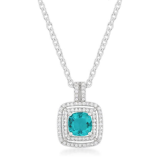 Aqua Halo Stud Pendant freeshipping - Higher Class Elegance