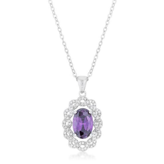 Amethyst Oval Drop Necklace freeshipping - Higher Class Elegance