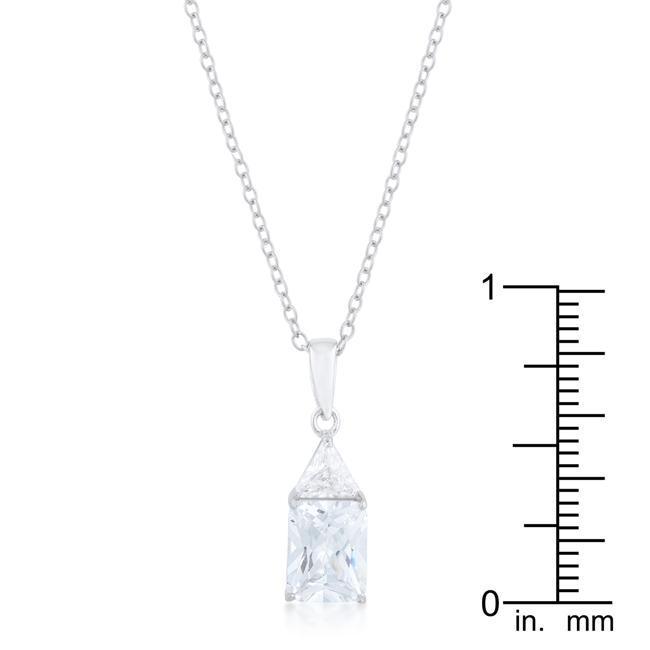 Classic Cubic Zirconia Sterling Silver Drop Necklace freeshipping - Higher Class Elegance