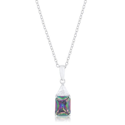 Classic Mystic Cubic Zirconia Rhodium Drop Necklace freeshipping - Higher Class Elegance