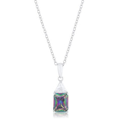 Classic Mystic Cubic Zirconia Rhodium Drop Necklace freeshipping - Higher Class Elegance