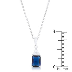 Classic Sapphire Cubic Zirconia Sterling Silver Drop Necklace freeshipping - Higher Class Elegance