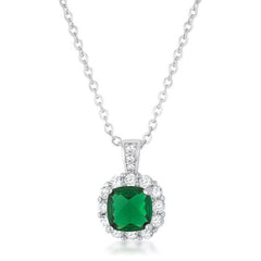 Liz 2.6ct Emerald CZ Rhodium Classic Necklace freeshipping - Higher Class Elegance