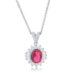 Chrisalee 3.2ct Ruby CZ Rhodium Classic Drop Necklace freeshipping - Higher Class Elegance
