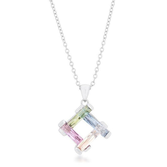 Myra Necklace 10ct Multicolor Rhodium Necklace freeshipping - Higher Class Elegance