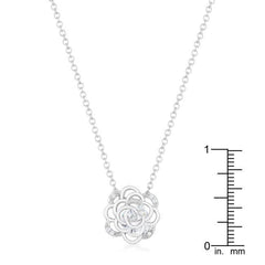 Maya 1.37ct CZ Rhodium Rose Drop Necklace freeshipping - Higher Class Elegance