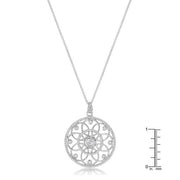 1.4 Ct Rhodium Pendant Necklace with Interlocking Circles and CZ freeshipping - Higher Class Elegance