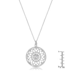 1.4 Ct Rhodium Pendant Necklace with Interlocking Circles and CZ freeshipping - Higher Class Elegance