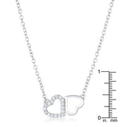 Sweet and Romantic Rhodium Melded CZ Hearts Necklace freeshipping - Higher Class Elegance