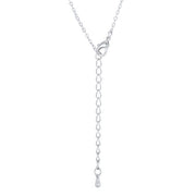Rhodium Necklace with CZ Disk Pendant freeshipping - Higher Class Elegance