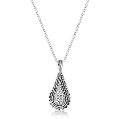 .37 Ct Tear Drop Rhodium Pendant Necklace with CZ freeshipping - Higher Class Elegance