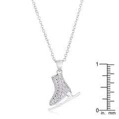 Delicate .4Ct Rhodium Plated Ice Skate Pendant freeshipping - Higher Class Elegance