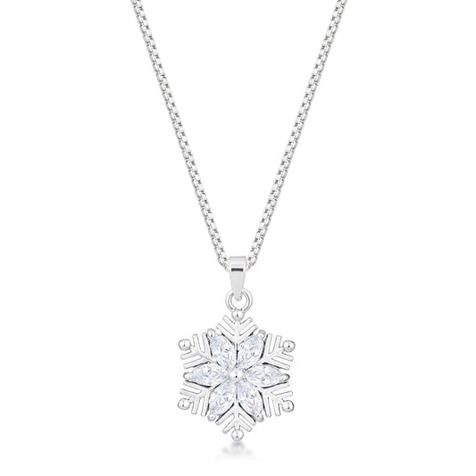 2.04Ct Rhodium Brilliant Marquise Snowflake Pendant freeshipping - Higher Class Elegance