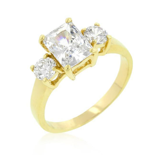 Triplet Radiant Round Cubic Zirconia Ring freeshipping - Higher Class Elegance