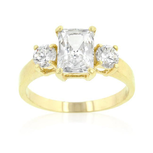 Triplet Radiant Round Cubic Zirconia Ring freeshipping - Higher Class Elegance