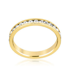 Stylish Stackables Clear Crystal Gold Ring freeshipping - Higher Class Elegance