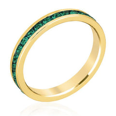 Stylish Stackables Eternity Green Crystal Ring freeshipping - Higher Class Elegance