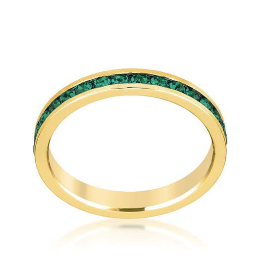 Stylish Stackables Eternity Green Crystal Ring freeshipping - Higher Class Elegance