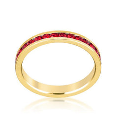 Stylish Stackables Ruby Red Gold Ring freeshipping - Higher Class Elegance