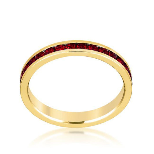 Stylish Stackables with Garnet in Gold Crystal Ring freeshipping - Higher Class Elegance