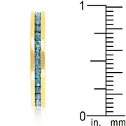 Stylish Stackables Aqua Crystal Gold Ring freeshipping - Higher Class Elegance