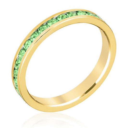 Stylish Stackables Peridot Crystal Gold Ring freeshipping - Higher Class Elegance