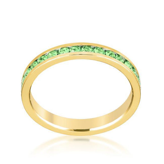 Stylish Stackables Peridot Crystal Gold Ring freeshipping - Higher Class Elegance