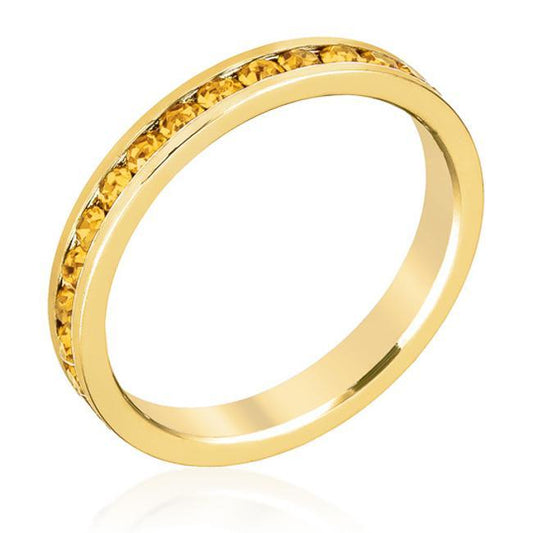 Stylish Stackables Yellow Crystal Gold Ring freeshipping - Higher Class Elegance