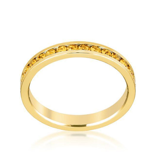 Stylish Stackables Yellow Crystal Gold Ring freeshipping - Higher Class Elegance