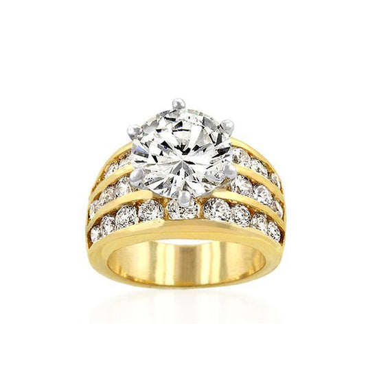 Classic Gold Engagement Ring freeshipping - Higher Class Elegance
