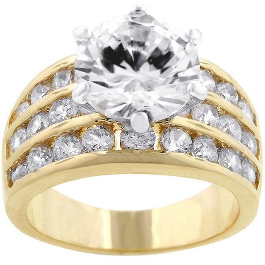 Classic Gold Engagement Ring freeshipping - Higher Class Elegance