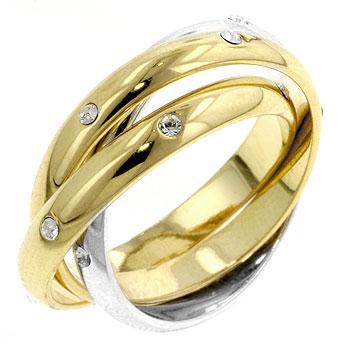 Three Ring Two-tone Finish Eternity Set freeshipping - Higher Class Elegance
