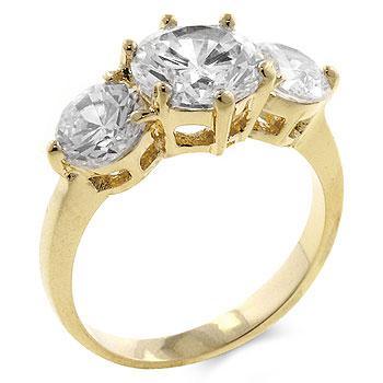 3-Stone Engagement Ring freeshipping - Higher Class Elegance