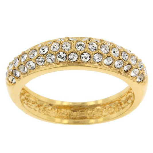 Pave Crystal Goldtone Band freeshipping - Higher Class Elegance