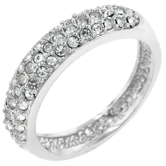 Pave Crystal Silvertone Band freeshipping - Higher Class Elegance