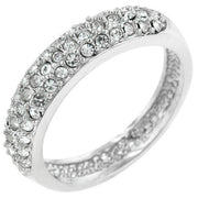 Pave Crystal Silvertone Band freeshipping - Higher Class Elegance