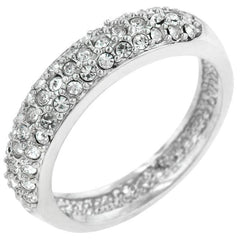 Pave Crystal Silvertone Band freeshipping - Higher Class Elegance
