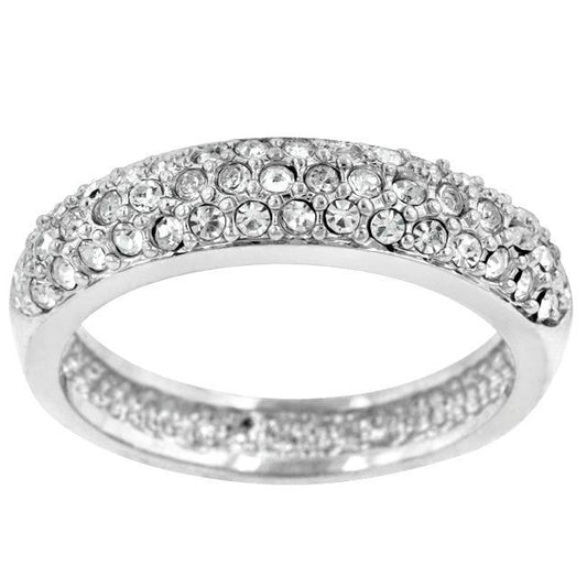 Pave Crystal Silvertone Band freeshipping - Higher Class Elegance