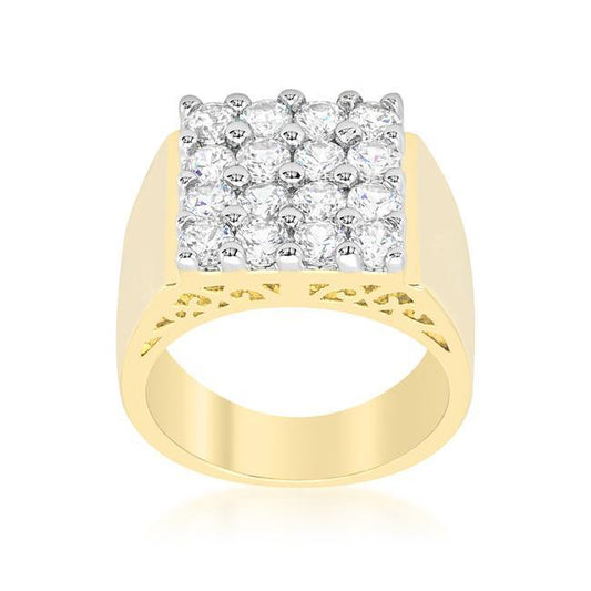 Pave Square Mens Ring freeshipping - Higher Class Elegance