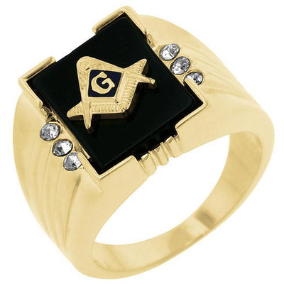 Onyx Masonic Mens Ring freeshipping - Higher Class Elegance