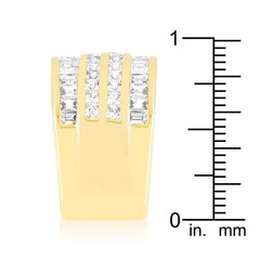 4 Row Gold Cubic Zirconia Cocktail Ring freeshipping - Higher Class Elegance